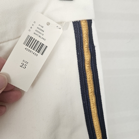 NWT Seafarer Anthropologie White Denim Pants Size 25 Ammiraglio FLAW - Picture 6 of 11